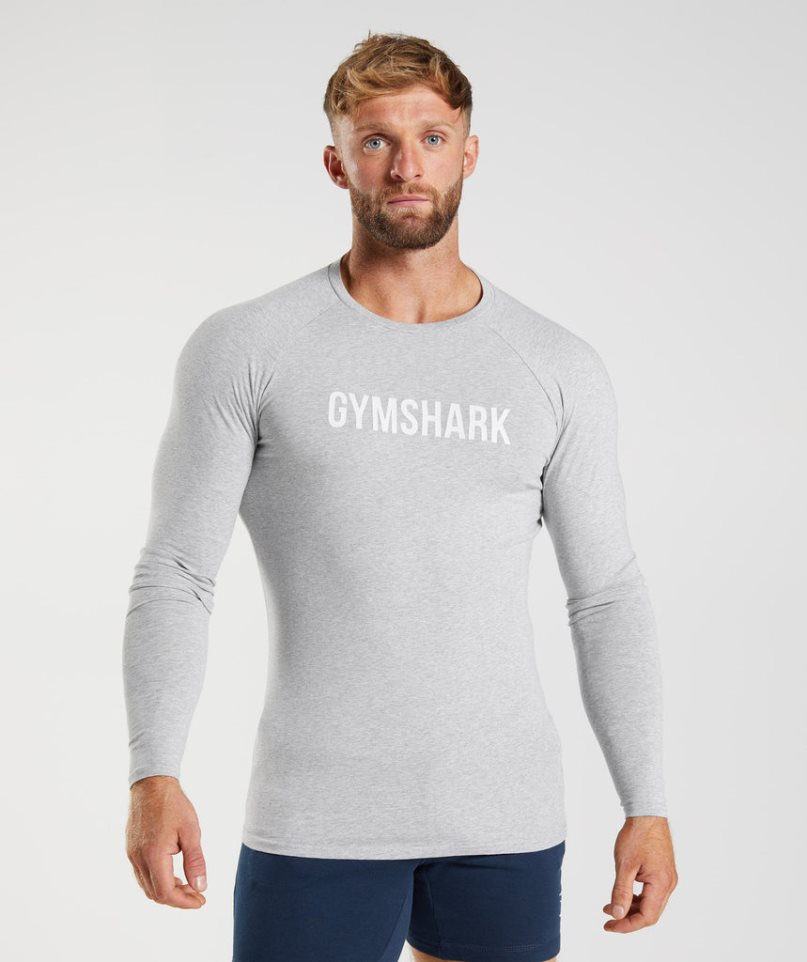 Koszulki Gymshark Apollo Long Sleeve Męskie Głęboka Szare | PL 724TOF